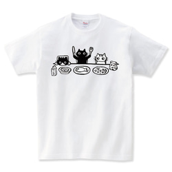 3匹の猫 Tシャツ メンズ レディース 半袖 大きいサイズ 1枚目の画像