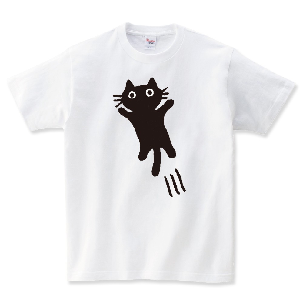 飛びかかってくる猫 Tシャツ メンズ レディース 半袖 大きいサイズ T