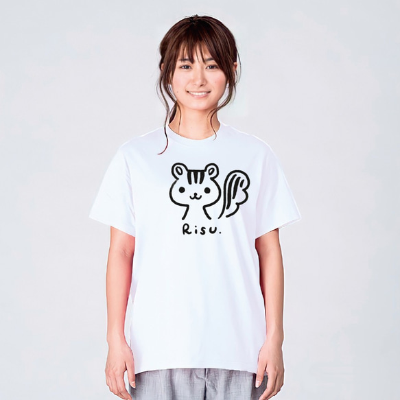 リス 動物 Tシャツ メンズ レディース キッズ 子供服 半袖 大きいサイズ 1枚目の画像