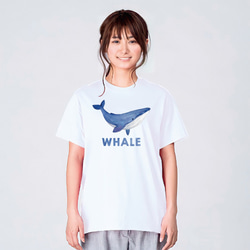 クジラ 水彩 Tシャツ メンズ レディース キッズ 子供服 半袖 大きいサイズ プレゼント ギフト 2枚目の画像