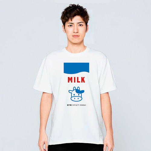 牛乳パック イラスト Tシャツ メンズ レディース 半袖 かわいい