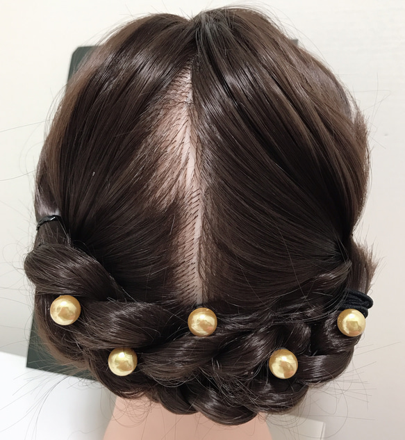 【Uピン】大粒パールのゴールドヘアピン 1枚目の画像