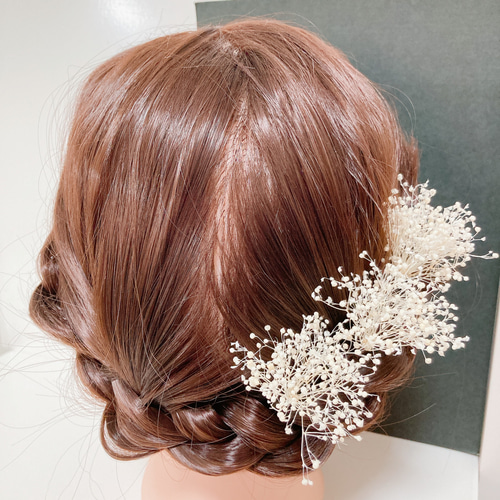 9本2300円本物フラワー 髪飾り プリザーブド ダスティーミラー