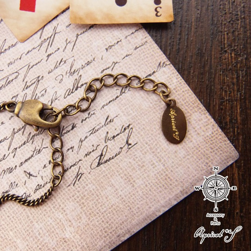 spade * イラスト入り ガラスカボション ネックレス（ スペード