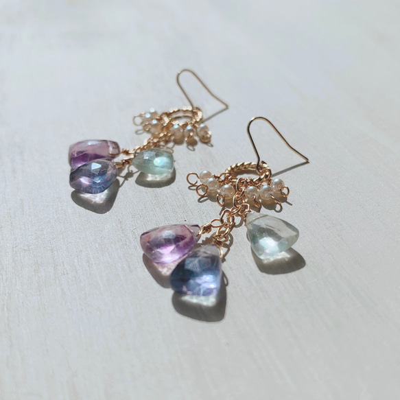 Fluorite triangle jewelry -蛍石- *天然石 3枚目の画像