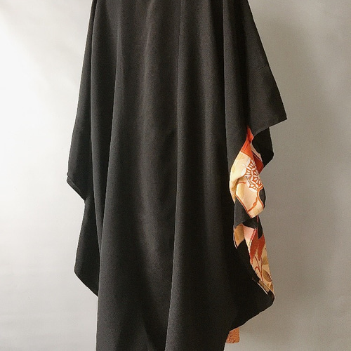 着物リメイク ストール付ドレープワンピ 留袖 エ霞文 フォーマル 衣装