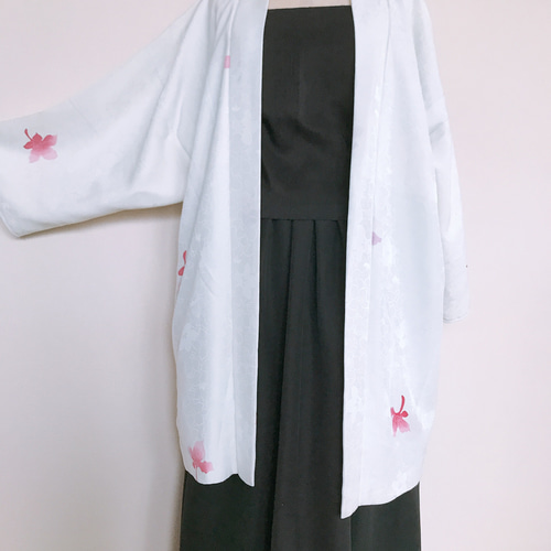 着物風 羽織 ホワイト