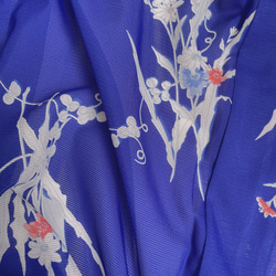 着物リメイク 変形袖 シースルーカーディガン 絽 羽織 着物風 和装 衣装 演奏会 和柄 シアー 衣装 青 フリーサイズ 10枚目の画像