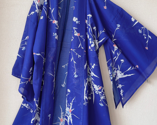 着物リメイク 変形袖 シースルーカーディガン 絽 羽織 着物風 和装 