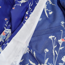 着物リメイク 変形袖 シースルーカーディガン 絽 羽織 着物風 和装 衣装 演奏会 和柄 シアー 衣装 青 フリーサイズ 9枚目の画像