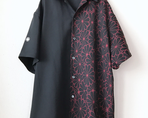 即日発送 着物リメイク アロハシャツ 和柄 メンズ アロハシャツ 和柄 着物リメイク 1点物 Lサイズ｜Yahoo!フリマ