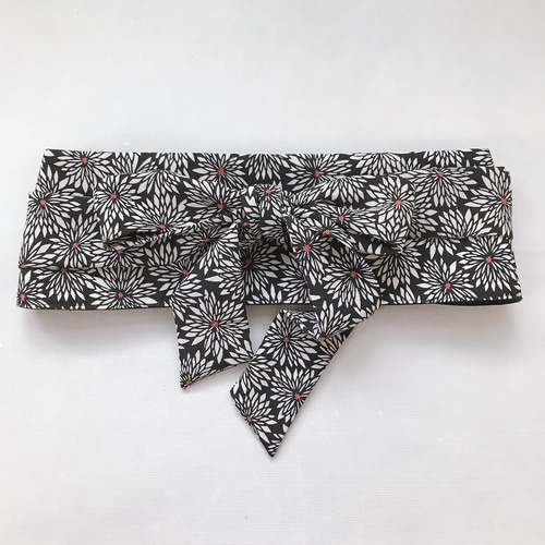 クレイジーキルト 黒シルバー サッシュベルト W65〜95cm 着物リメイク クレイジーキルト 黒シルバー サッシュベルト W65〜95cm 着物リメイク