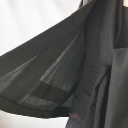 着物リメイク 男性短羽織 和コート カーディガン 無地 緑色 着物風コート 和装 M〜XL 3枚目の画像
