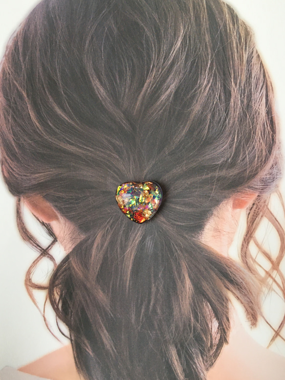 お花畑ドーム型レジンヘアゴム お花畑ドーム型レジンヘアゴム