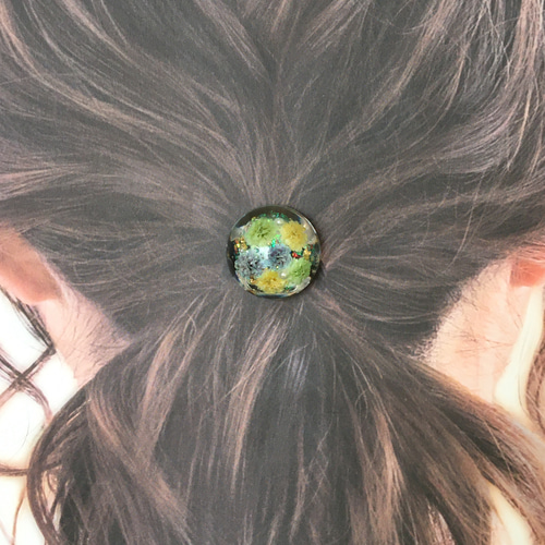 お花畑ドーム型レジンヘアゴム お花畑ドーム型レジンヘアゴム