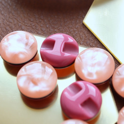 ミルフィーユボタン4-D　ピンク　13ｍｍ　4個入り 5枚目の画像