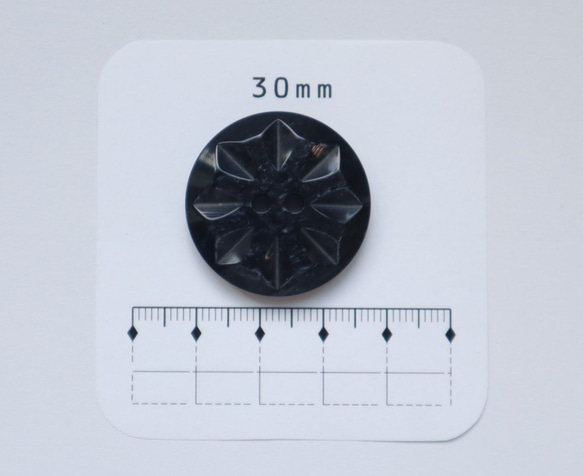 貝調カットボタン　ブラック　30mm　2個入り 2枚目の画像