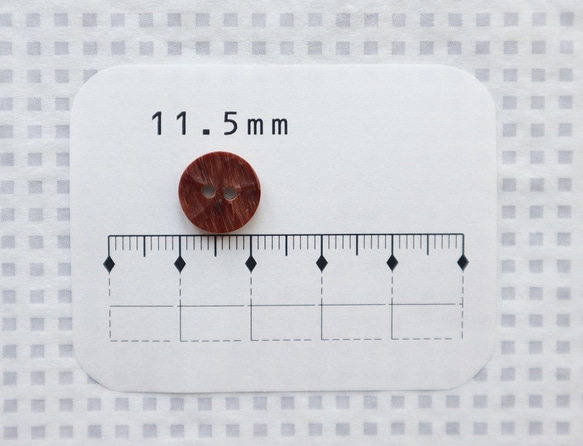 木目調変型カットボタンC　11.5mm　20個入り 4枚目の画像
