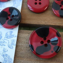 ダルメシアン柄ボタン　レッド　15mmまたは20ｍｍ 4枚目の画像