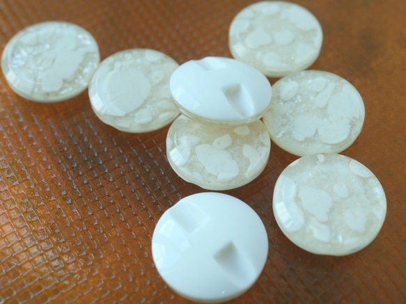宝石調ボタン　ホワイト　18ｍｍ　3個入り 4枚目の画像