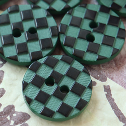 市松模様ボタン　黒×緑　11.5・13・15mm 4枚目の画像