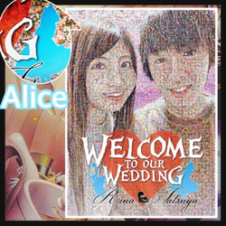 モザイクアート ウェルカムボード 似顔絵 記念日 A3サイズ ウェルカム