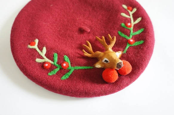 [クリスマス]　赤色　可愛い帽子 2枚目の画像