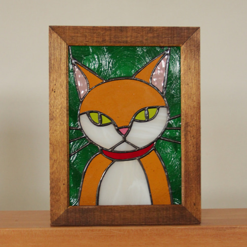 猫のステンドグラス 茶白猫 その他アート ADELY 通販 11835090｜Creema