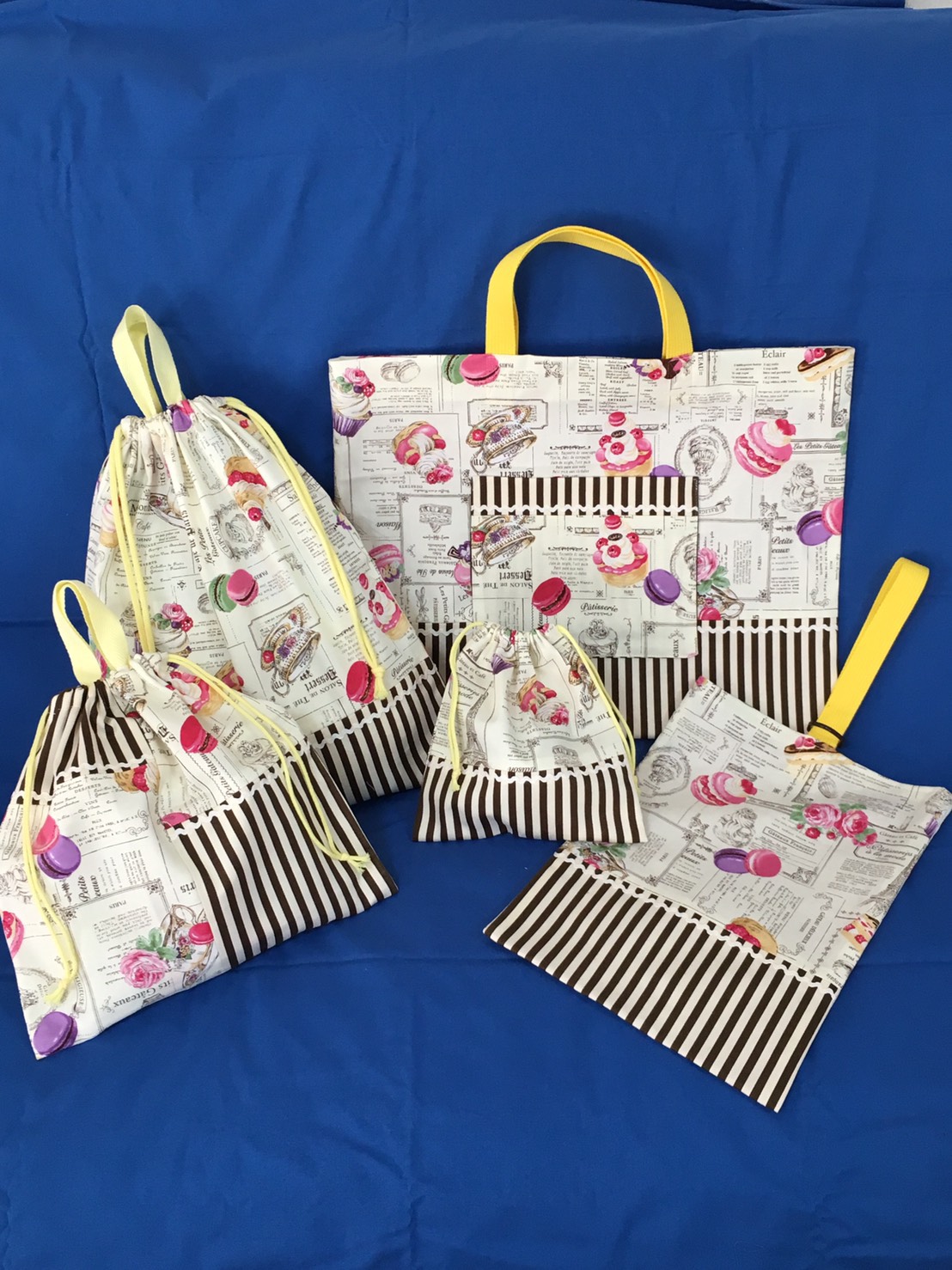 ♫ 女の子用♫上履入れ／巾着 大・中・小 ／バック／5点セット