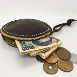 日本栃木革圓形零錢包 第3張的照片