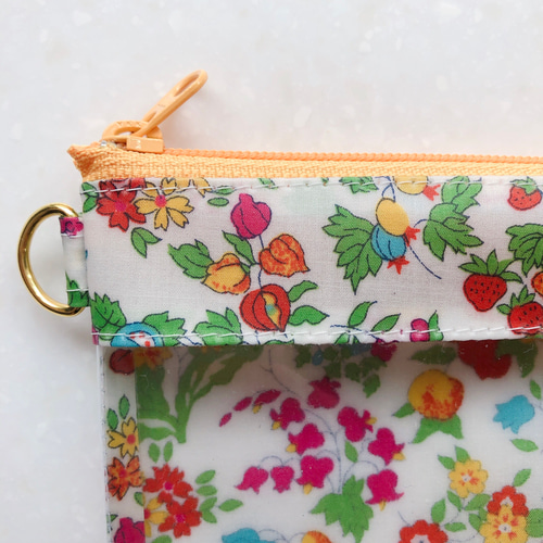 リバティ レア生地「ナンシーアン 」22㎝ファスナー クリアフラット  