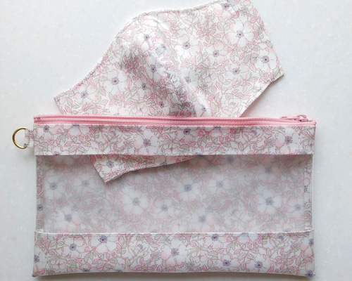 リバティ「メイモリス」夏マスクとマスクケースのセット タナローン＋4