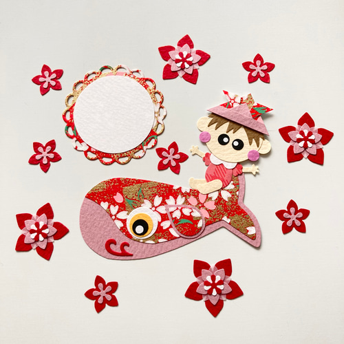 端午の節句☆アルバム☆クラフトパンチ☆鯉のぼり☆レッド 雑貨  