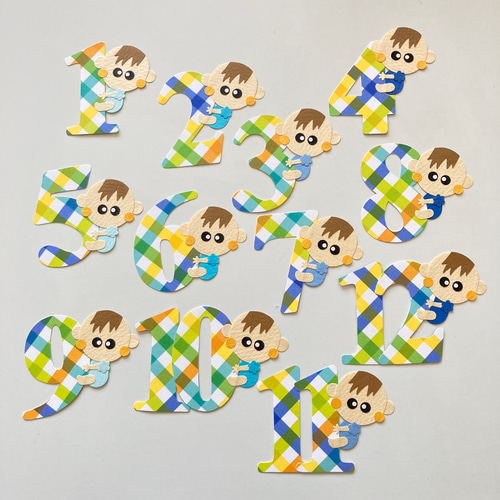 ベビー☆数字☆アルバム☆クラフトパンチ☆男の子 雑貨・その他