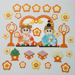 おひなさま☆アルバム☆クラフトパンチ☆ひな祭り☆オレンジ&ブルー
