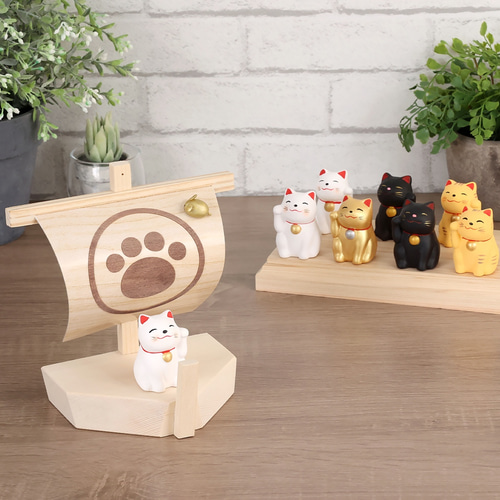 選べる招き猫】幸せ招く にゃんこ宮 〜船出〜 / おみくじ付き！ お守り