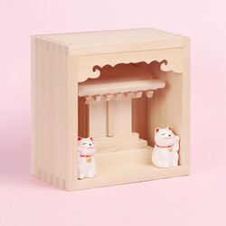 [貓咪的選擇]Nyanko-miya Nyanko神社 帶來幸福 / 護身符裝飾 神棚（kamidana）柏木 第1張的照片