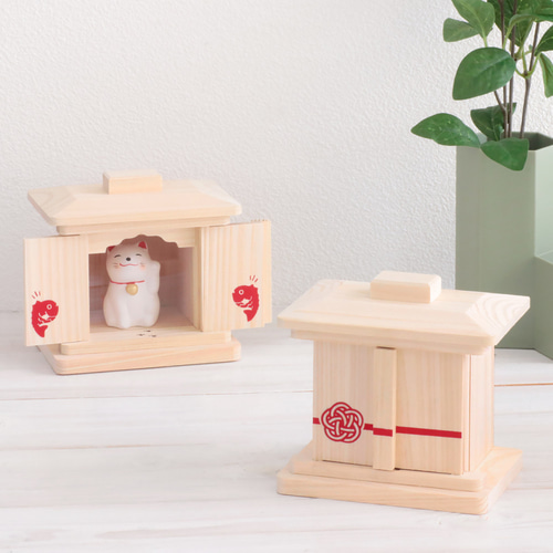 選べる招き猫】幸せ招く にゃんこ宮 水引 福 / おみくじ付き！ 招き猫