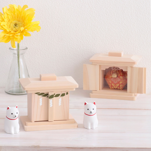 狛犬守る わんこ宮 / お守り飾り おみくじ付き！ 狛犬が付いた