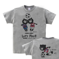 サッカー＆イージー☆ベア　WM～WL•S～XL　Tシャツ【受注生産品】 1枚目の画像