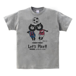 サッカー＆イージー☆ベア　WM～WL•S～XL　Tシャツ【受注生産品】 2枚目の画像