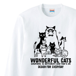 ワンダフル★キャッツ　～ねこシリーズ～　長袖Tシャツ S～XL【受注生産品】 1枚目の画像