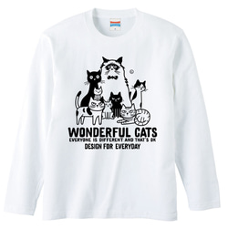 ワンダフル★キャッツ　～ねこシリーズ～　長袖Tシャツ S～XL【受注生産品】 2枚目の画像