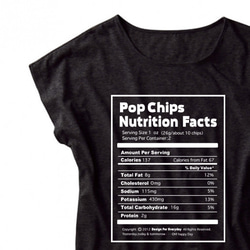 【注意！薄手生地】Nutrition Facts（栄養成分表） ドルマンTシャツ【受注生産品】 2枚目の画像