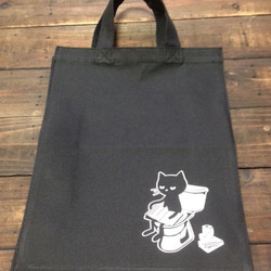 【販売終了】トイレとねこ　ポリカジュアル　トートバックM　【受注生産品】 1枚目の画像