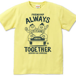 ビーンズマンとレトロ車 XS（女性XS～S）　Tシャツ【受注生産品】 2枚目の画像