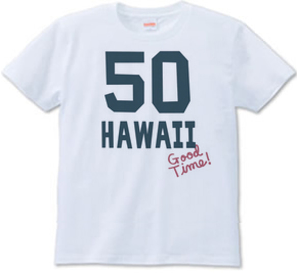 ナンバリング HAWAII 50　XS（女性XS～S）　Tシャツ【受注生産品】 2枚目の画像