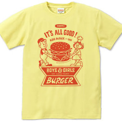 ハンバーガー＆BOY＆GIRL　S～XL　Tシャツ【受注生産品】 2枚目の画像