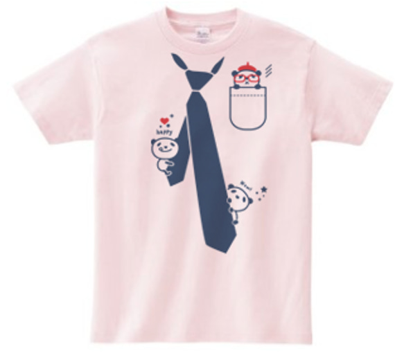 パンダ＆ネクタイTシャツ　150.160.S〜XL【受注生産品】 2枚目の画像