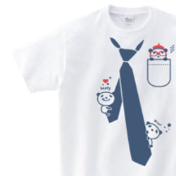 【再販】パンダ＆ネクタイTシャツ　150.160.（女性M.L） S～XL　Tシャツ【受注生産品】 1枚目の画像